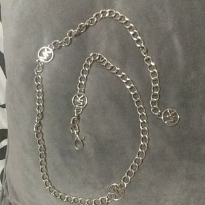 Michael Kors silver metal belt